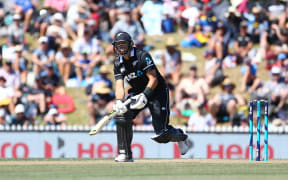 Black Cap Ross Taylor in action during the third ODI cricket match between New Zealand and Sri Lanka.