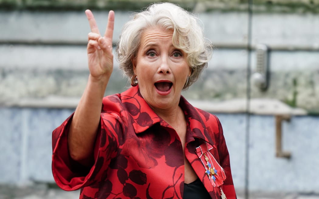 English actress Emma Thompson arrives at Westminster Abbey in central London on May 6, 2023, ahead of the coronations of Britain's King Charles III and Britain's Camilla, Queen Consort. - The set-piece coronation is the first in Britain in 70 years, and only the second in history to be televised. Charles will be the 40th reigning monarch to be crowned at the central London church since King William I in 1066. Outside the UK, he is also king of 14 other Commonwealth countries, including Australia, Canada and New Zealand. Camilla, his second wife, will be crowned queen alongside him, and be known as Queen Camilla after the ceremony. (Photo by Jane Barlow / POOL / AFP)