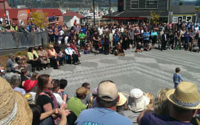The opening of Lyttelton's new town square on 8 November 2014.