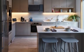 Interior of  TopHat pre-fab modular home April 2020