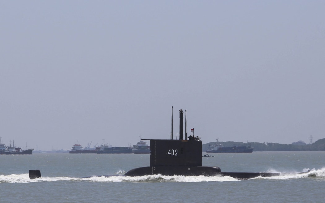 The Indonesian Cakra submarine KRI Nanggala sailing out from the port in Cilegon, Banten, on 5 October 2017.
