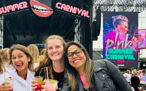 Emma Brummit, middle, says Auckland public transport could be better leaving Pink's concert at Eden Park on the weekend.