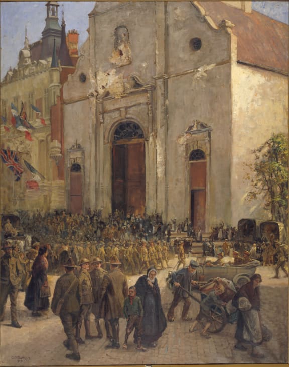 Entry of NZ troops into Solesmes, 1919
George Butler. Jenny Haworth, 11:05
