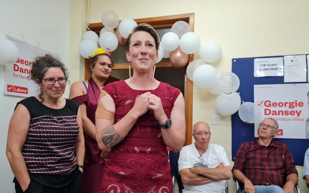 Labour's Georgie Dansey on the evening of the Hamilton West by-election. 10 December 2022.