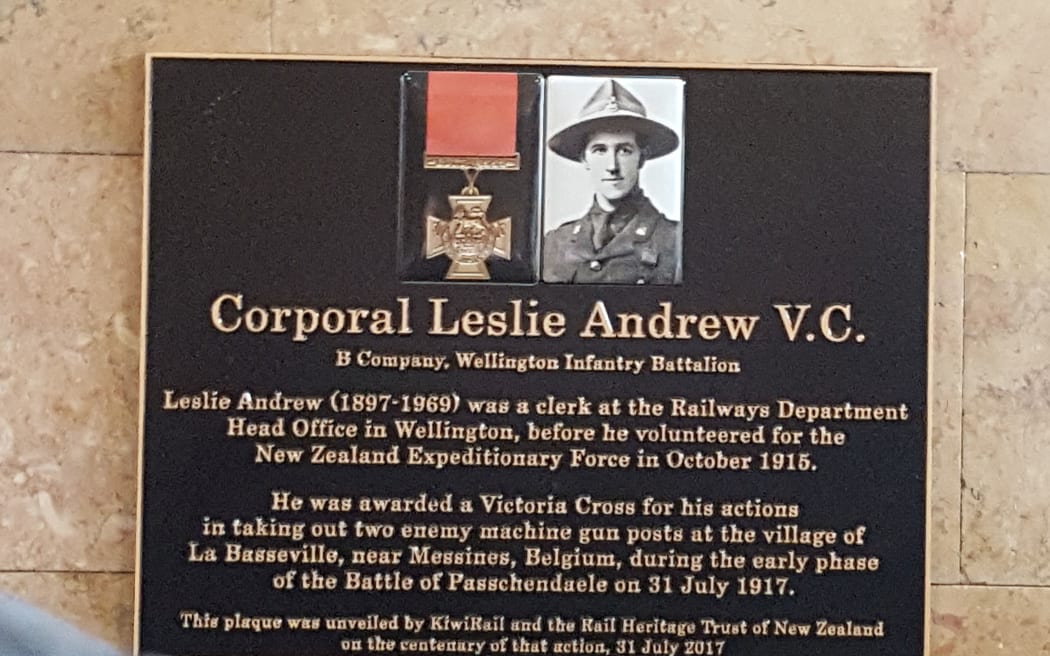 The plaque unveiled at Wellington Railway Station today.