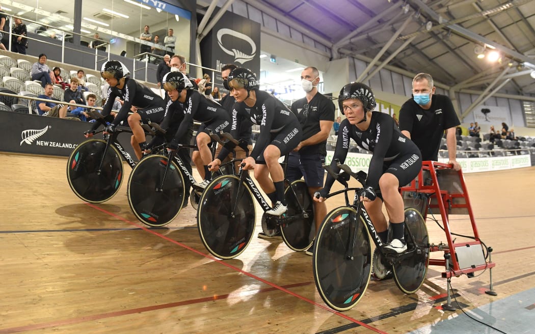 Women's Endurance Track Team.
New Zealand Olympic Track Cycling Open Media Day, Avantidrome, Cambridge, New Zealand. 13 July 2021.