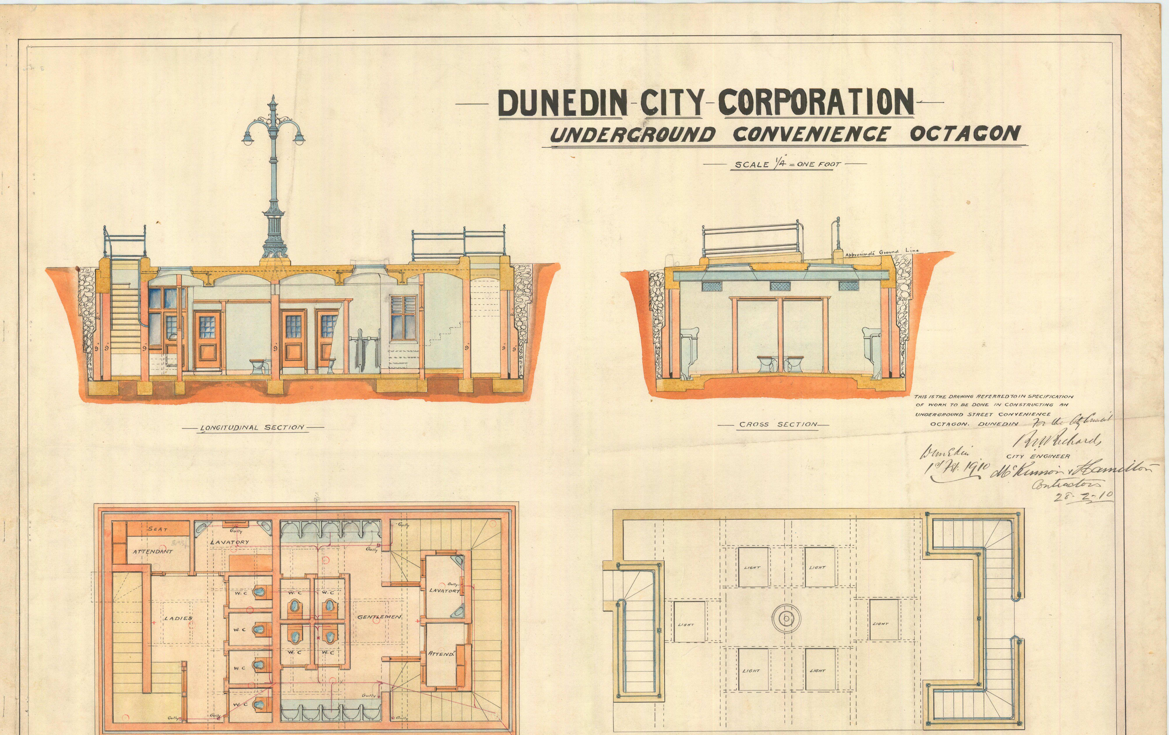 A map of underground toilets in Dunedin