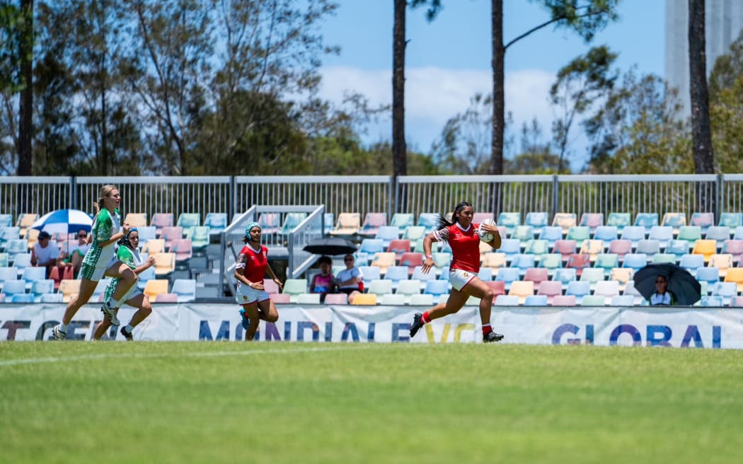 Tonga women's Under-18 playing at the Australia Nationals in Sydney. Photo: TRU Media