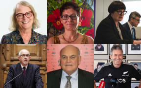 Composite image with Jo Brosnahan, Teuila Percival, Helene Quilter, Stephen Kos, Selwyn Parata and Wayne Smith.