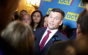 ACT Party leader David Seymour speaks to media following its campaign launch in Auckland on 17 September 2023.