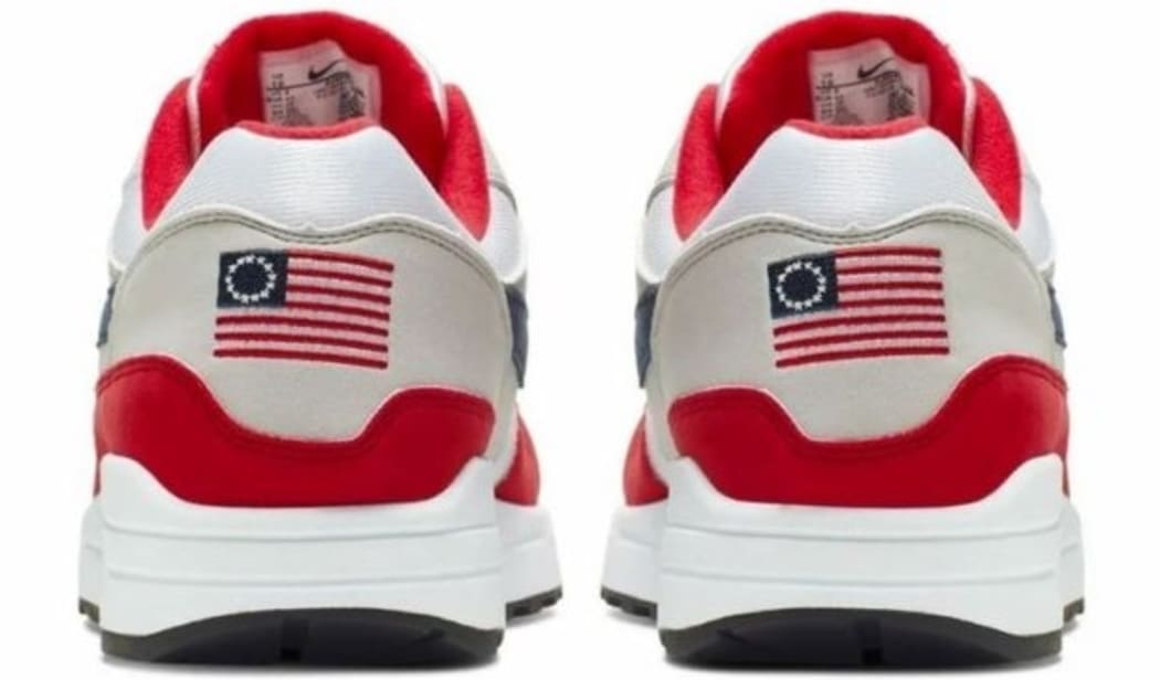 The Nike shoe with the flag that's commonly known as the "Betsy Ross flag".
