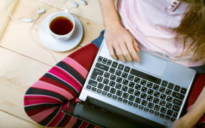 girl working on laptop