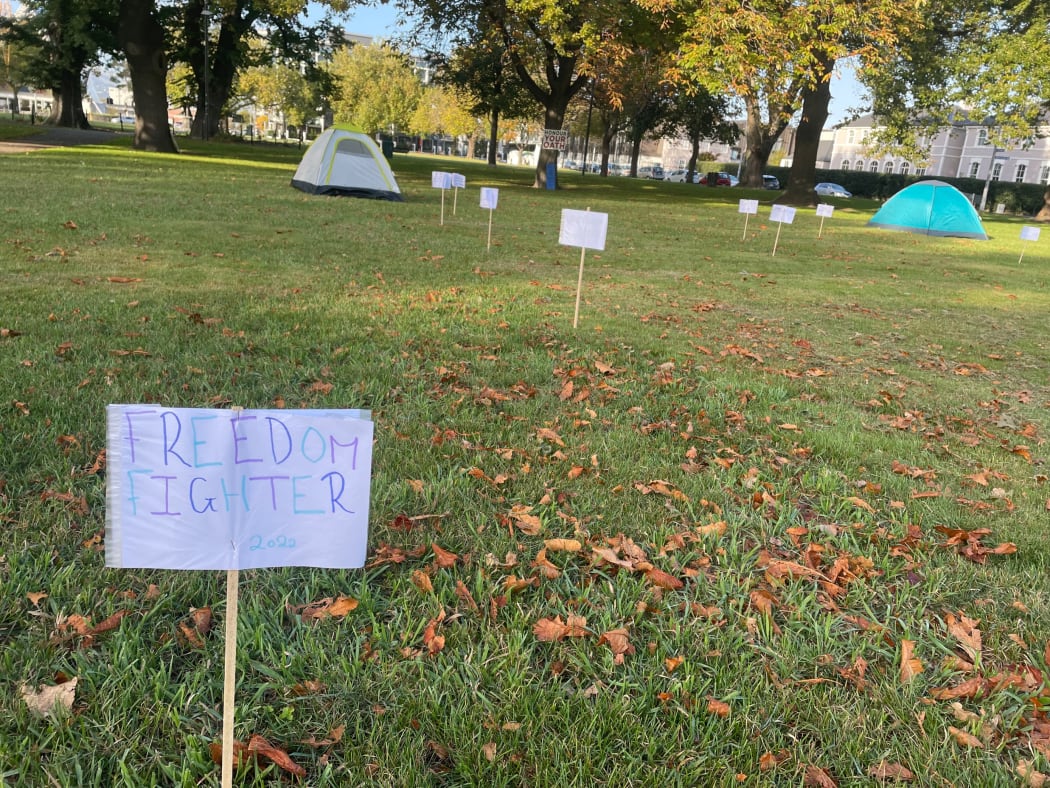 A protest camp has sprung up in Christchurch's Latimer Square.