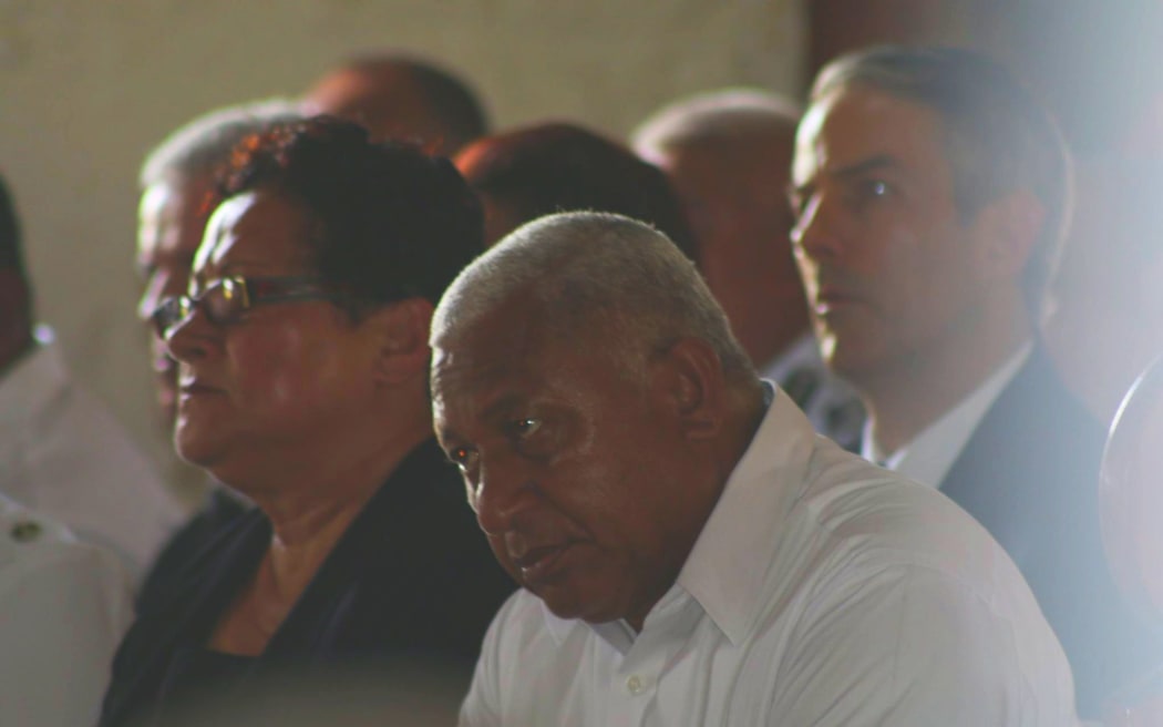 Frank Bainimarama at the funeral of Ratu Joni Madraiwiwi