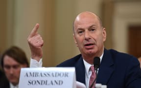 US Ambassador to the European Union Gordon Sondland testifies during the House Intelligence Committee hearing as part of the impeachment inquiry into US President Donald Trump.