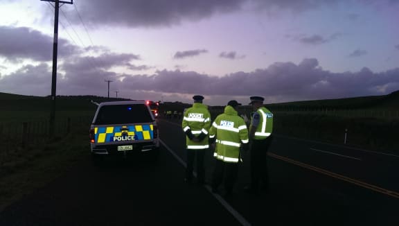 The road was cordoned off around the crash scene.