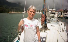 Tracy Edwards with Maiden