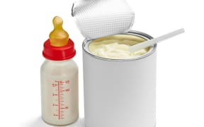 infant formula and baby bottle