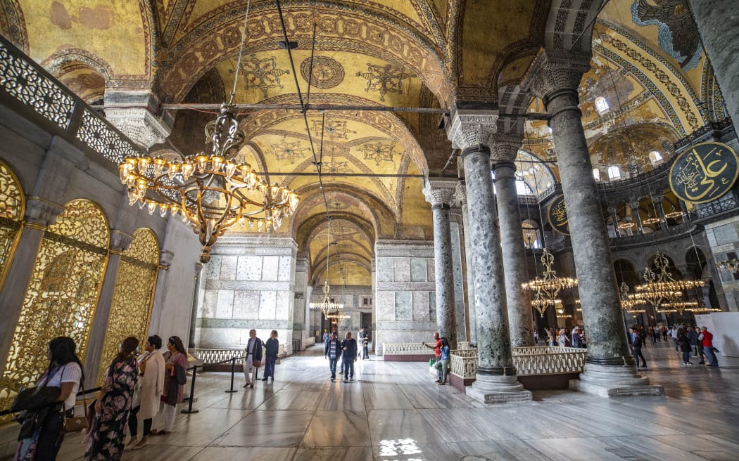 Interior of Hagia Sophia or Ayasofya. It is a UNESCO World Heritage Site.