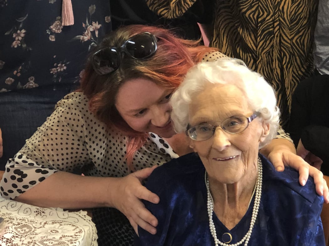 Beck Eleven with her grandma Rosetta Rawlings who turned 100 this weekend