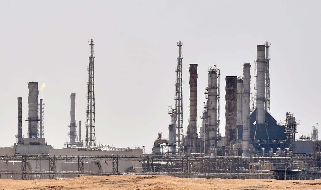 An Aramco oil facility near al-Khurj area, just south of the Saudi capital Riyadh. Saudi Arabia has raced to restart operations at oil plants hit by drone attacks