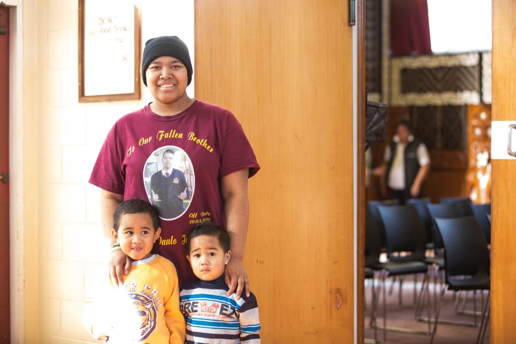 B and her two younger brothers at Te Puea Marae