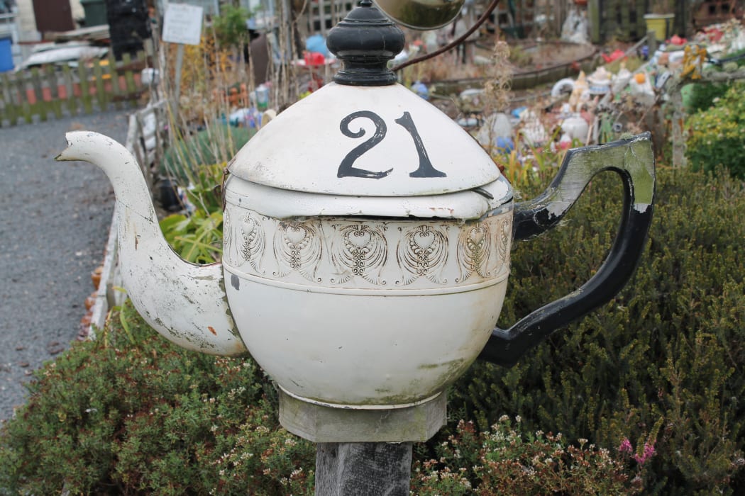 Teapotland - a collection of teapots in Graham Renwick's backyard - is one of Owaka's tourist attractions.