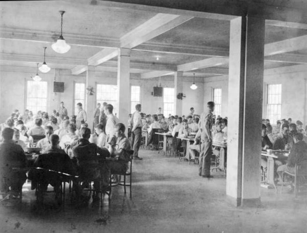 Boys in cafeteria at the School for Boys in Marianna, Florida.