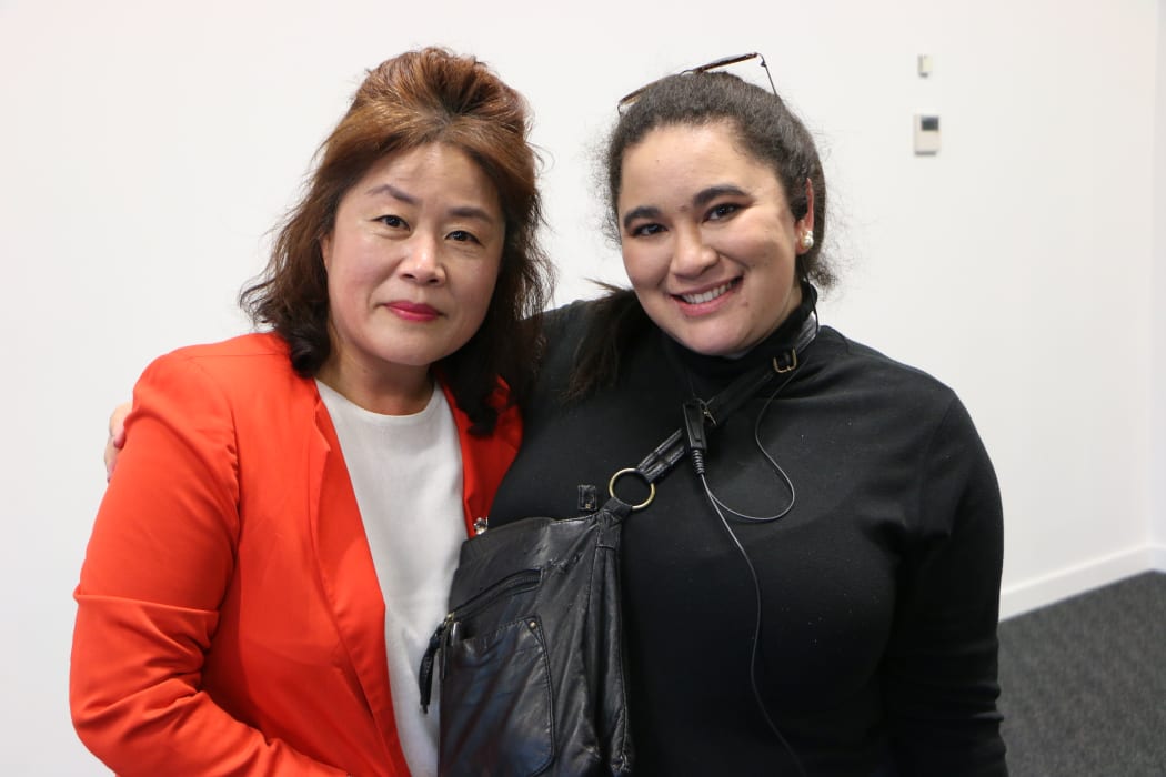 Korean NZ Cultural Association's Hye Won Diane Lee with K-Pop event coordinator, Trezanah MacCauley