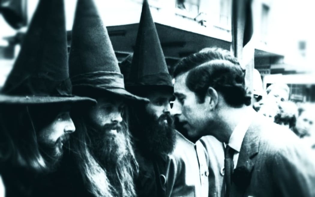 Prince Charles  - as he was - meets wizards on a royal tour in a photo in the Fairfax Media photo archive.