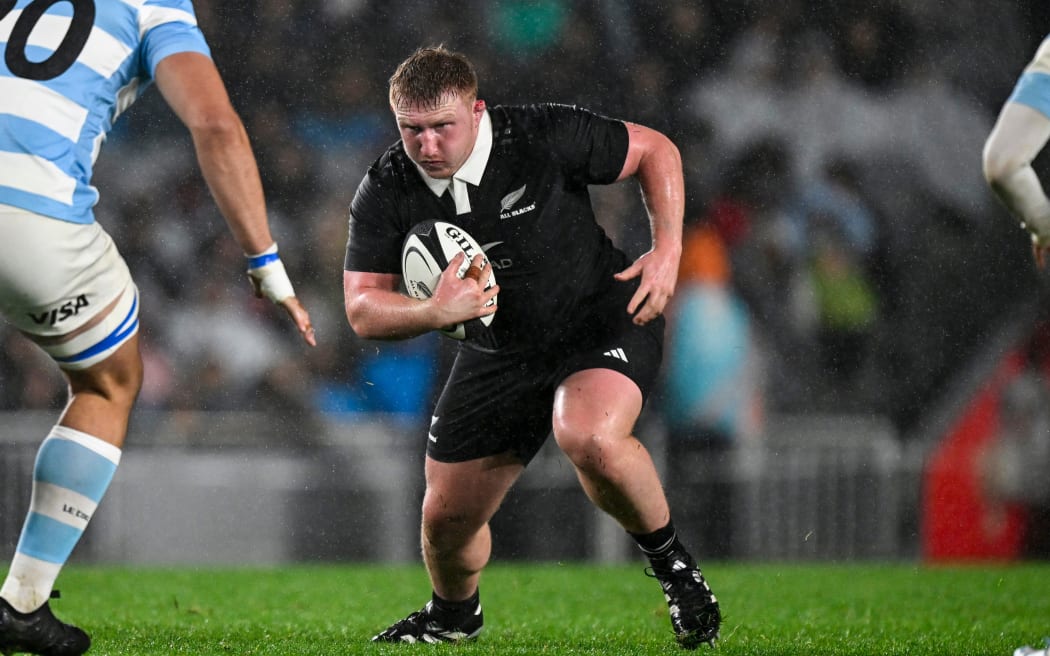 All Blacks prop Fletcher Newell in action against Argentina.
