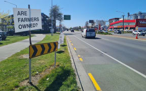 Groundswell protest signs in Christchurch on 20 October 2022.