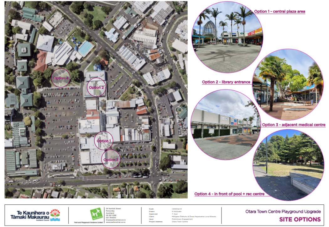 There are four proposed locations for the new playground.
