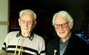 Nonogenerian trumpeters Mel Smith and Doug Kelly