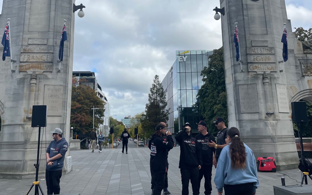 Scenes from a demonstration in support of transgender rights in central Christchurch.