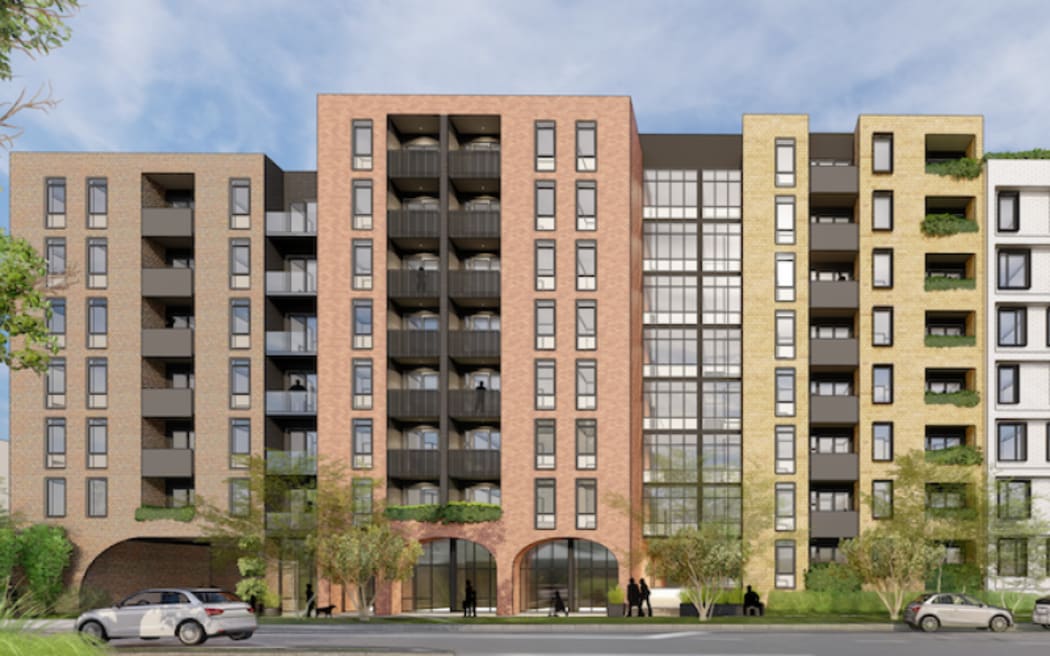 An artist's concept - KiwiSaver fund manager Simplicity's construction branch said in February 2025, that it has resource consents to build 264 homes in Morningside as a build-to-rent project.