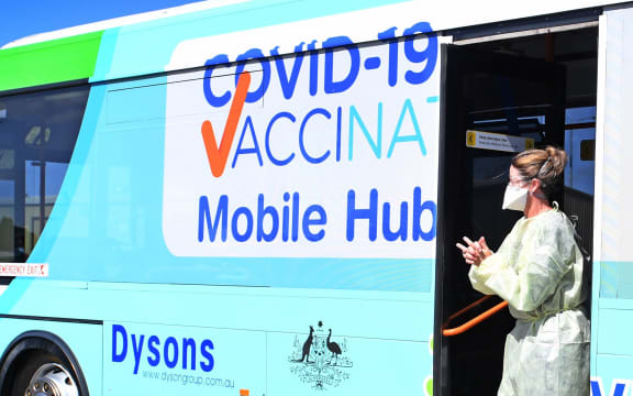 Jabba the bus - Goulburn Valley Health's mobile Covid-19 vaccination unit.