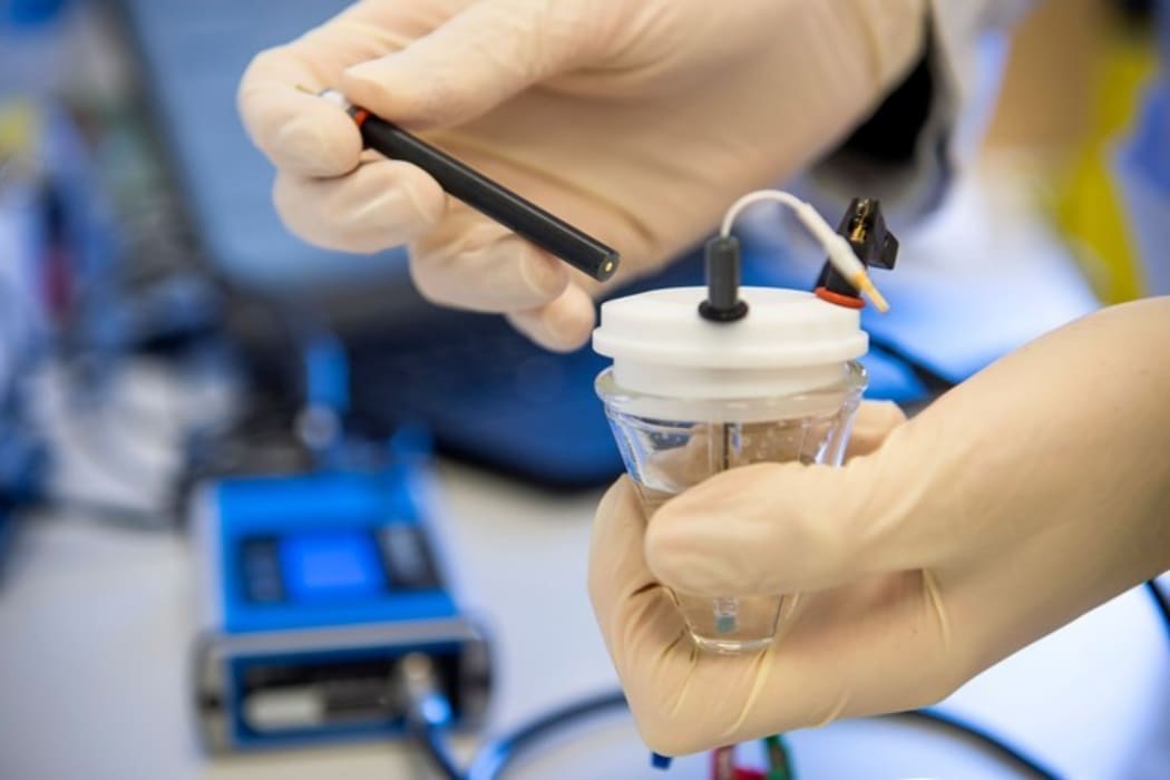 Prototype of Auramer Bio's aptamer-based testing system