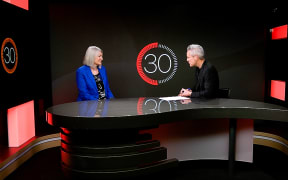 Antonia Watson, CEO of ANZ Bank New Zealand, in studio for 30 with Guyon Espiner