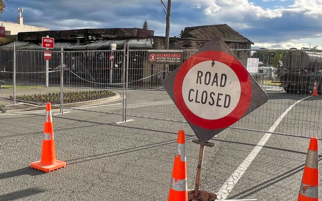 Part of Riddle St, Talbot St and the junction with Main Street, including the children's playground and the public toilets, were cordoned off on Thursday after high winds stirred up asbestos residue.