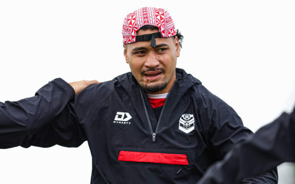 Eliesa Katoa, Tonga Pacific Championship Rugby League Team Field Session at Trusts Arena, Henderson, Auckland, New Zealand on Wednesday 29 October 2025. Photo: Joshua Devenie / Photosport