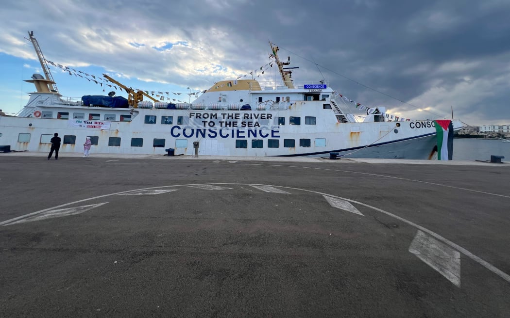 New Zealanders William Alexander and Ava Mulla are on board The Conscience which is about three days away from reaching Gaza.