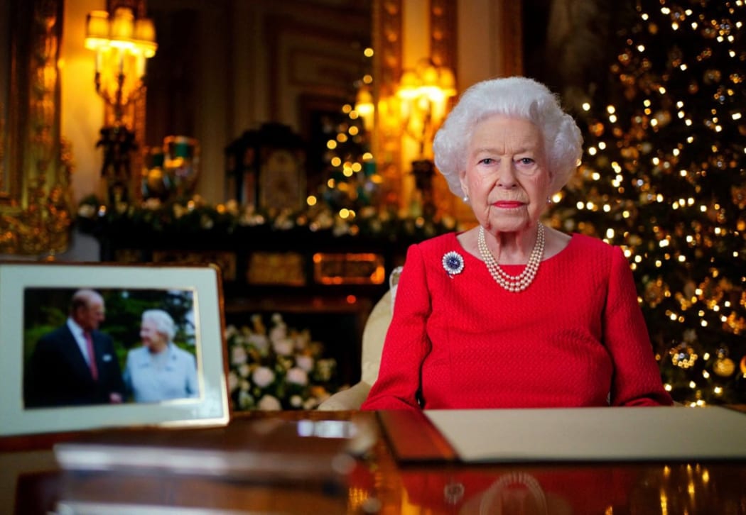 Photograph of the Queen delivering this year?s Christmas Day message. This year?s 3pm speech is described as particularly personal after her beloved Prince Philip died in April.