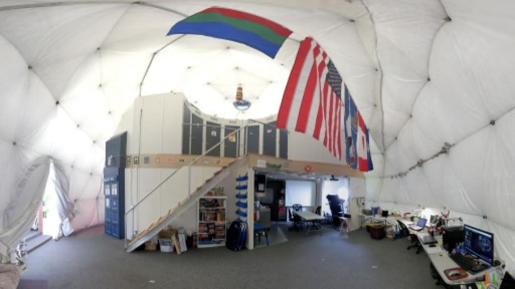 Inside the dome which housed the six researchers for a year.