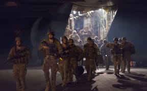 The New Zealand Army's High readiness Task Unit arrive with a C-130 Hercules at RNZAF Base Woodbourne to take part in Exercise Southern Katipo.
