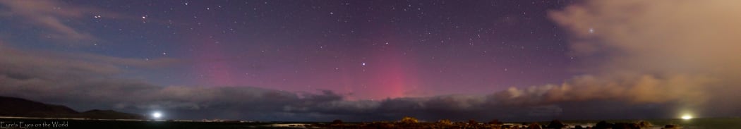 The Aurora over Wellington, Taken at Moa Point last night between 9.15pm and 9.18pm.