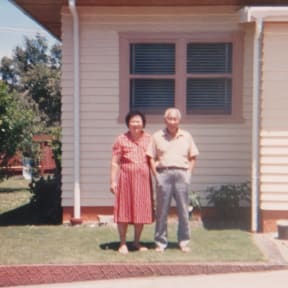 Kristen Ng's grandparents on the cover of album Homeland.