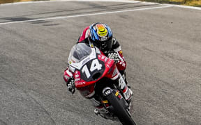 Southland motorcyclist Cormac Buchanan competing in Europe, 2024.