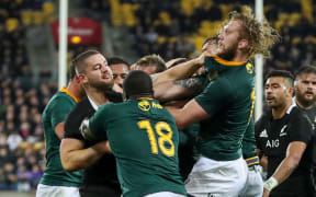 All Blacks prop Dane Coles up against Springboks.