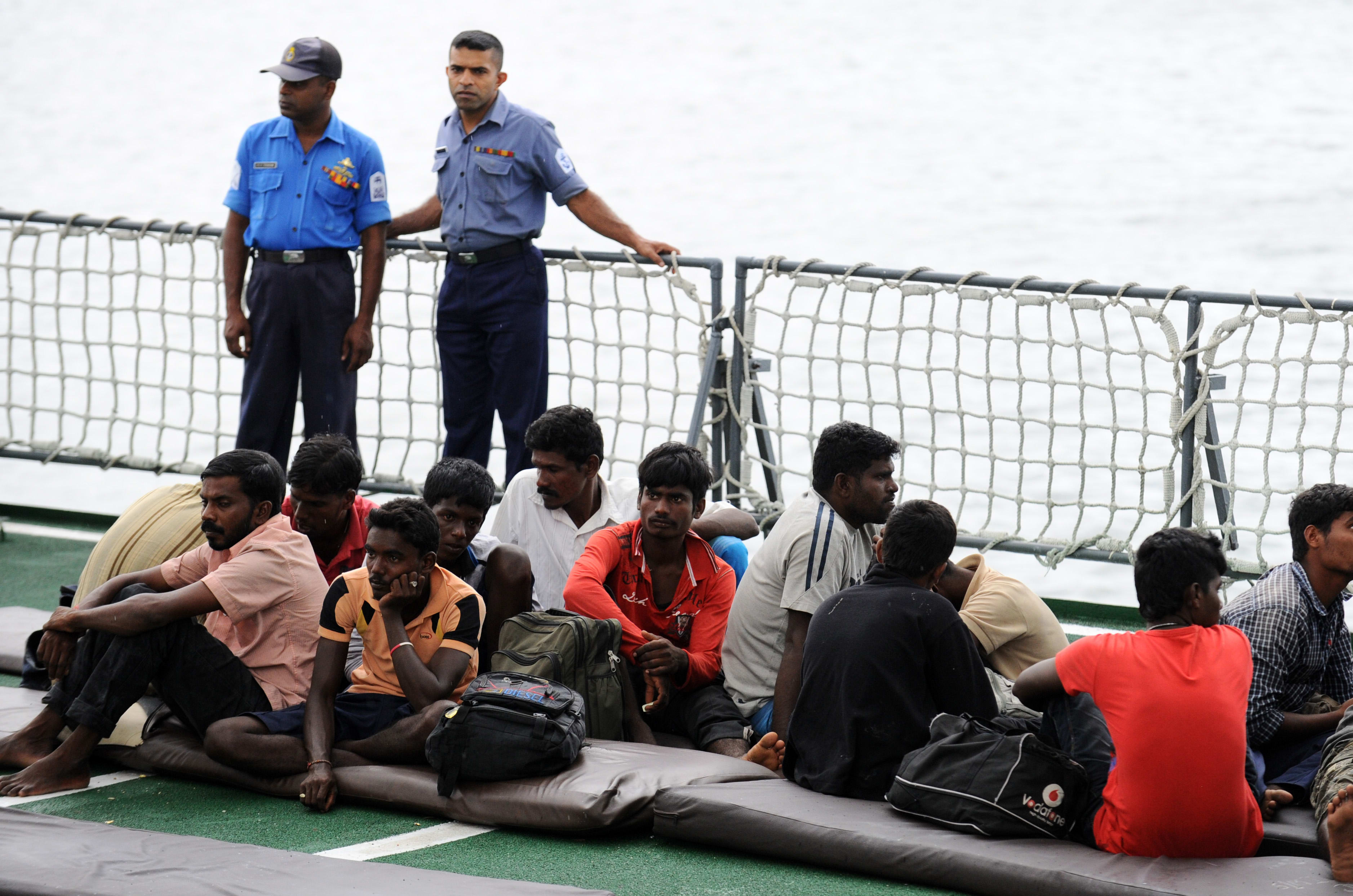 Sri Lanka's navy rescued 70 would-be illegal immigrants drifting in high seas last year.